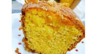 Bolo de coco e laranja